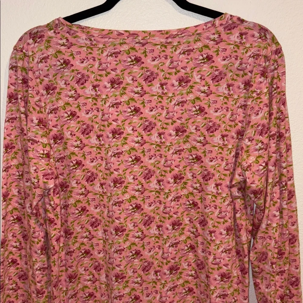 Midnight by Carole Hochman Pink Floral Top Medium